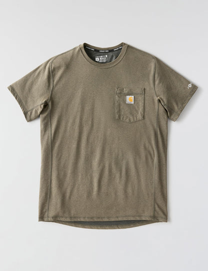 Carhartt Men's Force Relaxed Fit Midweight Short-Sleeve Pocket T-Shirt, Basil Heather, X-Large