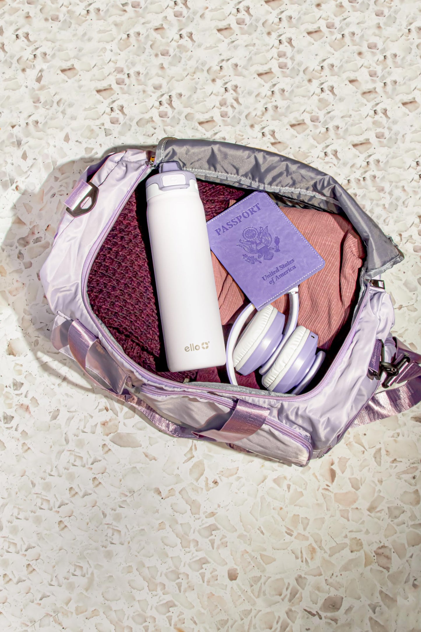 Ello Pop & Fill 32oz Stainless Steel Water Bottle with Quick Fill Technology, Double Walled and Vacuum Insulated Metal, Leak Proof Locking Lid, Sip and Chug, Reusable, BPA Free, Aurora