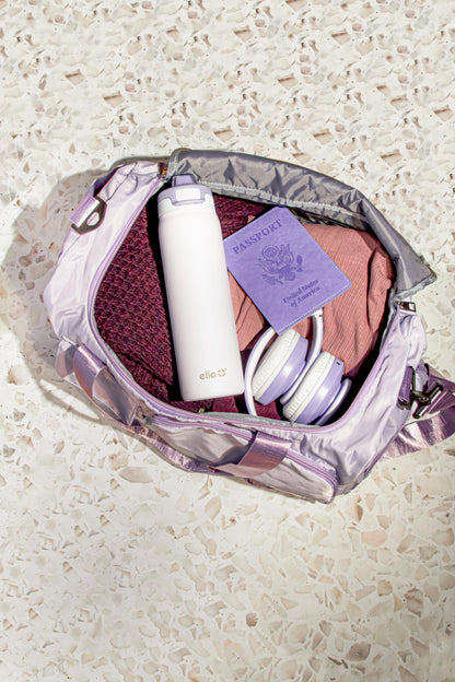 Ello Pop & Fill 32oz Stainless Steel Water Bottle with Quick Fill Technology, Double Walled and Vacuum Insulated Metal, Leak Proof Locking Lid, Sip and Chug, Reusable, BPA Free, Aurora