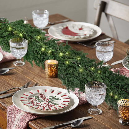 Hananona 9 FT Artificial Cedar Garlands, Real Touch Winter Cedar Pine Garland, Green Artificial Greenery Garland for Table, Mantle, Wall, Indoor, Outdoor Christmas Decorations (1, 9 FT)