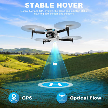 Drone with Camera for Adults, 2K HD GPS Drones with Auto Return, Follow Me, Circle Fly, Waypoint Fly, Optical Flow, Brushless Motor, Foldable 5G Transmission FPV Quadcopter