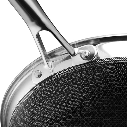 HexClad Hybrid Nonstick 12-Inch Frying Pan, Stay-Cool Handle, Dishwasher-Friendly, Oven-Safe Up to 900°F, Induction-Ready, Compatible with All Cooktops