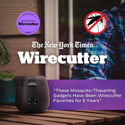 Thermacell E55 E-Series Rechargeable Mosquito Repeller with 20’ Mosquito Protection Zone; Graphite; Includes 12-Hr Repellent Refill; Bug Spray Alternative; Scent Free; No Candle or Flame