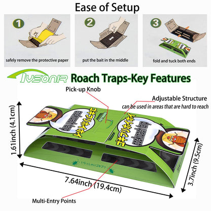 Roach Trap (20Pack) -Cockroach Traps Indoor with Bait,Roach Motel -Child hild & Pet Friendly