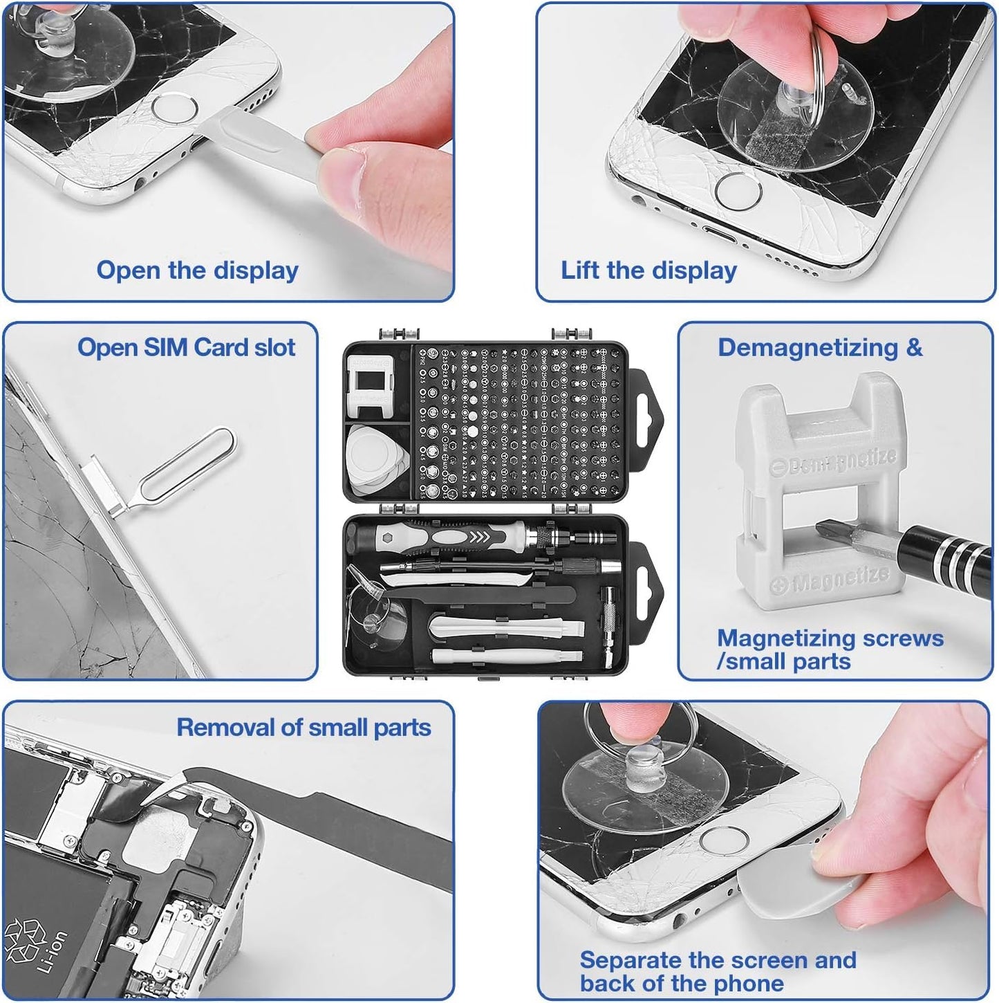 115-in-1 Precision Screwdriver Set, Electronics Repair Tool Kit Micro Magnetic Bit with Flexible Shaft for Phone, Mac, Computer, Watch, Console, Doorbell, Electronic, Tools Gift