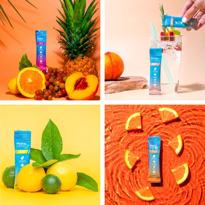 HydroMATE Electrolyte Powder Variety Pack Hydration Packets Low Sugar 30 Count