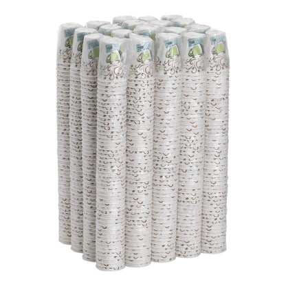 Dixie PerfecTouch 12 oz Paper Coffee Cups By GP PRO, Coffee Haze Design, 1000 Count (Individually Wrapped Disposable Cups), 5342CDWR
