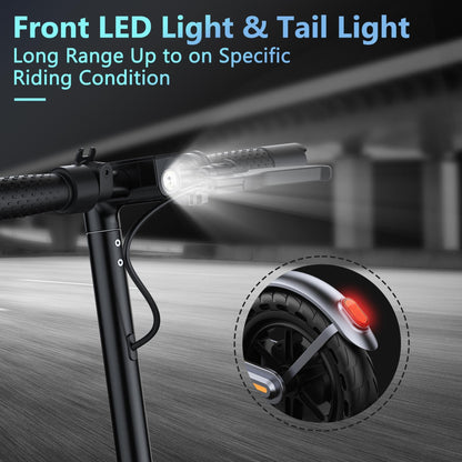 Electric Scooter Adults, 350W Motor, 19 Mph & 21 Miles Range Battery, 8.5" Folding E Scooters with Solid Tires, Portable Lightweight Scooter with Dual Braking, Bright Light, APP Control