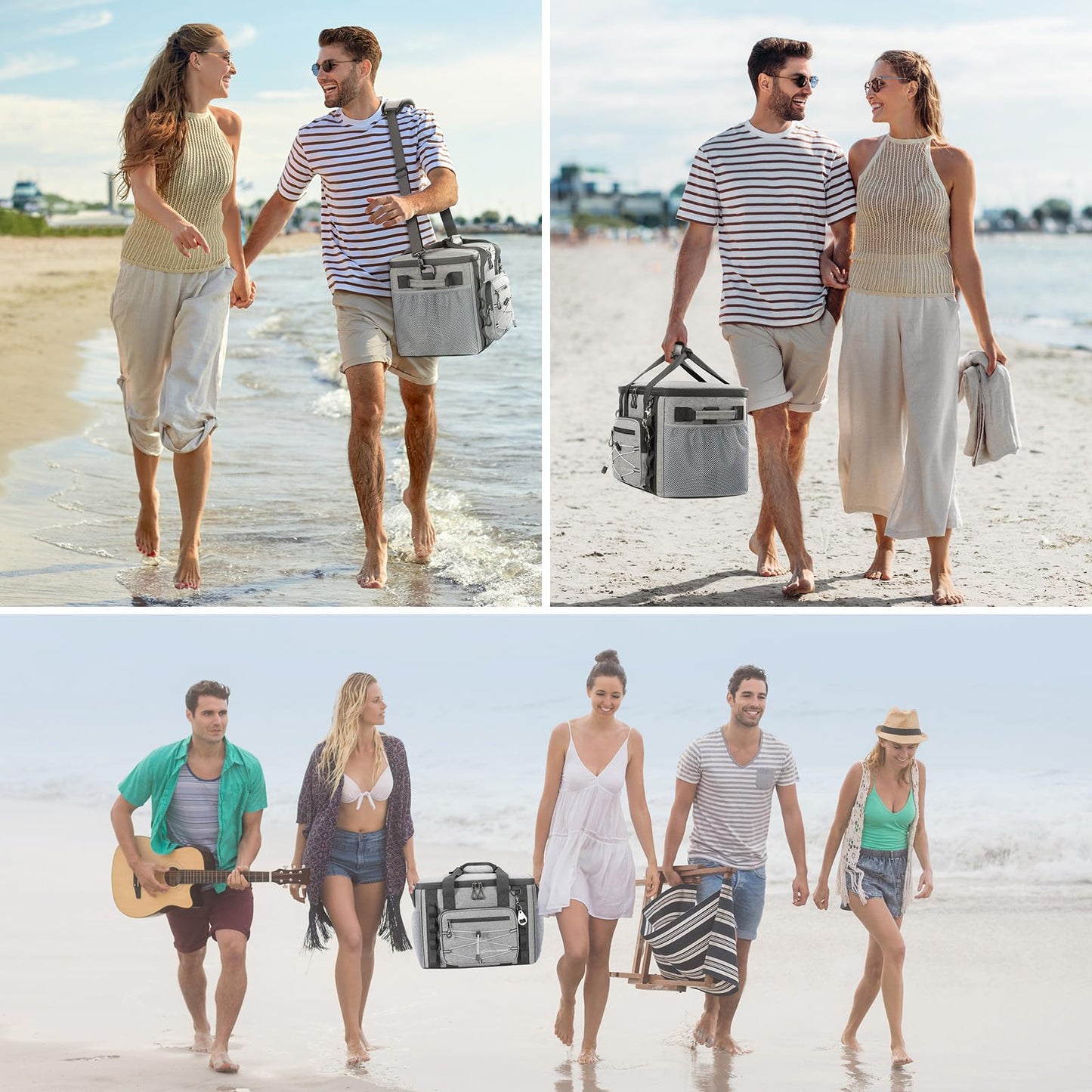 Maelstrom Soft Cooler Bag,Soft Sided Cooler,30 Cans Collapsible Cooler,Insulated Ice Chest,Large Leakproof Camping Cooler,Portable Travel Cooler for Kayaking,Beach,Gray, MSCB03