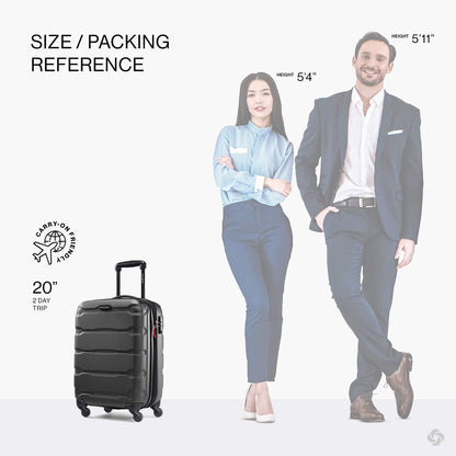 Samsonite Omni PC Hardside Expandable Luggage with Spinner Wheels, Black, Carry-On 20-Inch