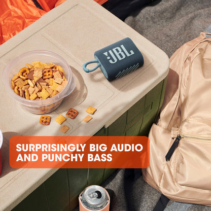 JBL Go 3 - Portable Mini Bluetooth Speaker, big audio and punchy bass, IP67 waterproof and dustproof, 5 hours of playtime, speaker for home, outdoor and travel (Red)