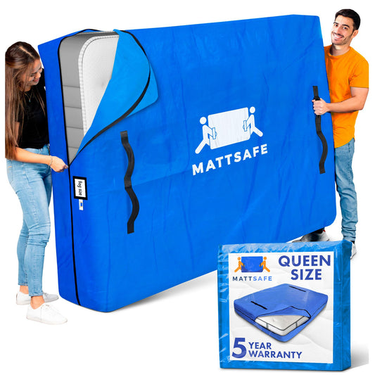Nordic Elk Mattress Bags for Moving and Storage (Queen) Heavy Duty Moving Supplies, 8 Sturdy Handles, Strong Zipper, Mattress Cover Queen Size Bed Bags, Storage Cover Essentials Packing Protector