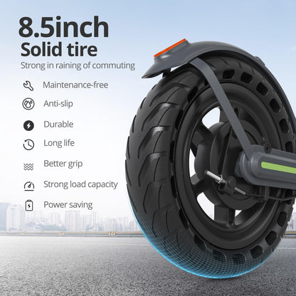 Roinside Electric Scooter - 8.5" Solid Tires, 350W Motor, Up to 19 MPH& 16 Miles Long-Range Commuting Folding E-Scooter for Adults with Dual Braking System and Smart App