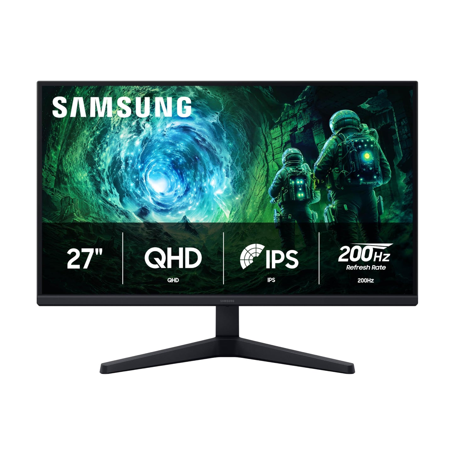 SAMSUNG 27” Odyssey G5 G53F QHD Resolution Gaming Monitor, HDR10, 200Hz Refresh Rate, IPS Panel, AMD FreeSync™ Premium, Black Equalizer, Auto Source Switch, LS27FG532ENXZA