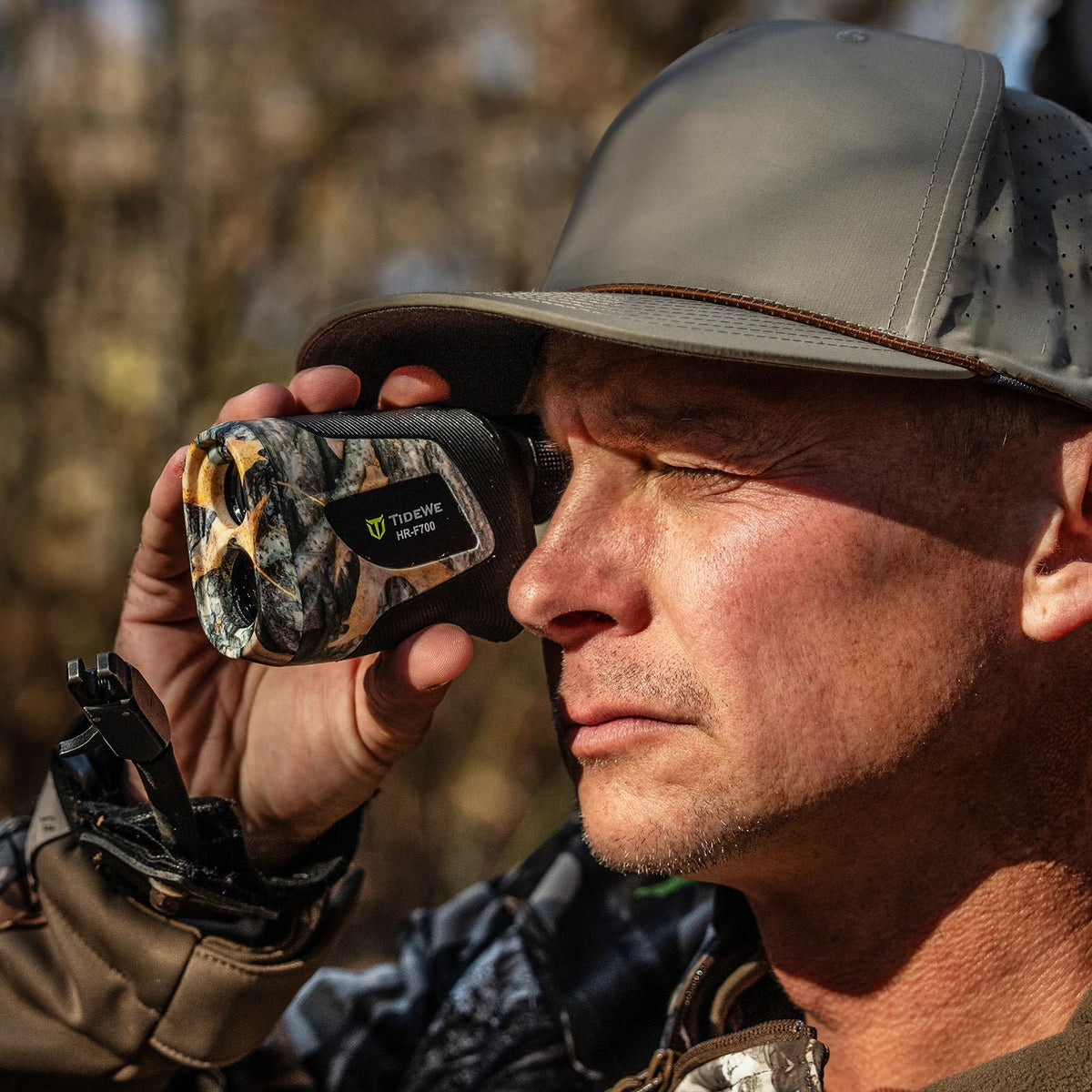 TIDEWE Hunting Rangefinder with Rechargeable Battery, 700Y Camo Laser Range Finder 6X Magnification, Distance/Angle/Speed/Scan Multi Functional Waterproof Rangefinder with Case