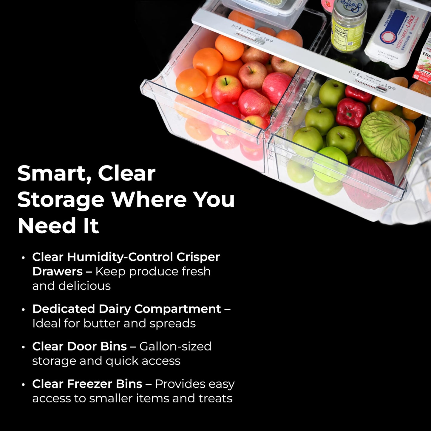 Kenmore 33 in. 20.5 cu. ft. Capacity Refrigerator/Freezer with Full-Width Adjustable Glass Shelving, Humidity Control Crispers, ENERGY STAR Certified, White