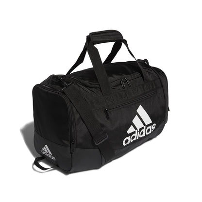 adidas Unisex Defender 4.0 Gym Duffel Bag for Men and Women, Black/White, Small (38L)