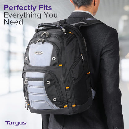 Targus Drifter II Laptop Backpack, Black/Gray – Backpack for Men for Business and Travel, Durable Water-Resistant Material, Fits up to 17" Laptops (TSB239US)