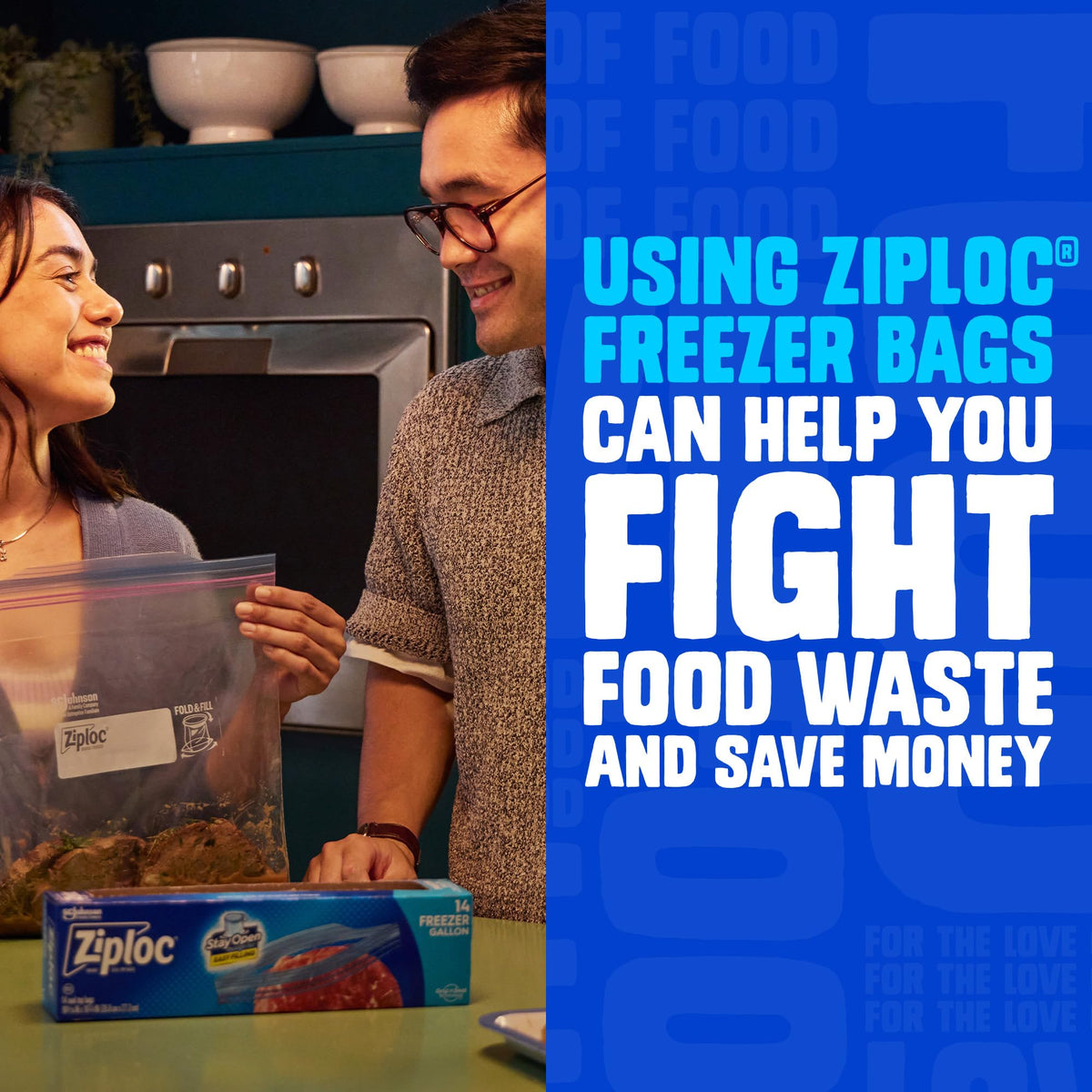Ziploc Gallon Food Storage Freezer Bags, Stay Open Design, Easy to Fill, 66 Count (Packaging May Vary)
