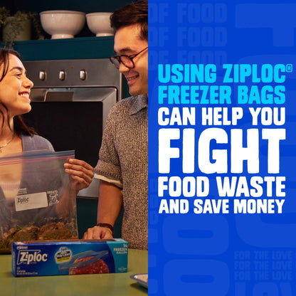 Ziploc Gallon Food Storage Freezer Bags, Stay Open Design, Easy to Fill, 66 Count (Packaging May Vary)