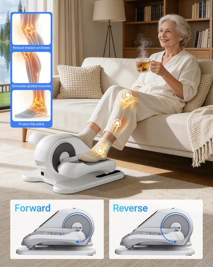 Under Desk Elliptical Machine, Electric Leg Exerciser for Seniors, Quiet & Portable Electric Seated Eclipse Exercise Training Machine with Remote, 12 Level Speeds & Mute Function, Manual & Auto Mode