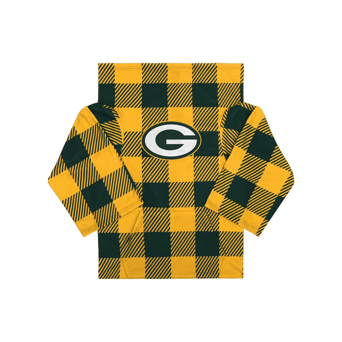 FOCO Green Bay Packers NFL Buffalo Plaid Oversized Wearable Throw Blanket - 48" x 71"