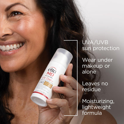 EltaMD UV Daily Tinted SPF 40 Face Sunscreen Moisturizer with Zinc Oxide, Tinted Daily Face Moisturizer with SPF, Sunscreen for Dry Skin,1.7 oz Pump