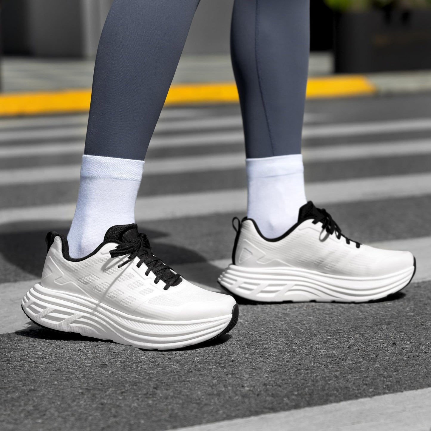 NORTIV 8 Women's Walking Shoes Cushion Running Tennis Shoes ActiveFloat Non-Slip Comfortable Breathable Workout Gym Sports Athletic Fashion Sneakers,Size 8.5,White,SNWS245W