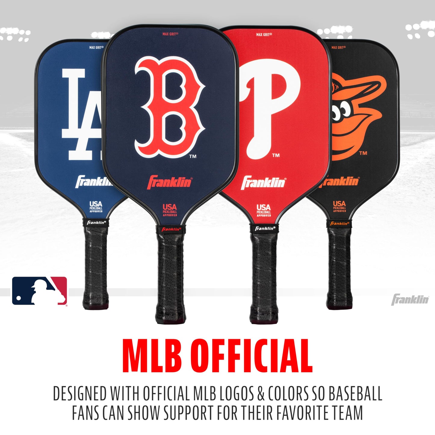 Franklin Sports MLB Atlanta Braves Pickleball Paddle - Official MLB Team Rackets - USAP (USAPA) Approved Premium Quality Pickleball Paddles - Authentic Team Logos + Colors