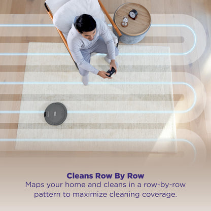 Shark Navigator Robot Vacuum and Self-Empty Base with Bagless 60-Day Capacity Self-Empty Base, SmartPath Navigation, Powerful Pet Hair Pickup, Anti-Hair Wrap, For Carpets & Hard Floors, Grey, RV2120AE
