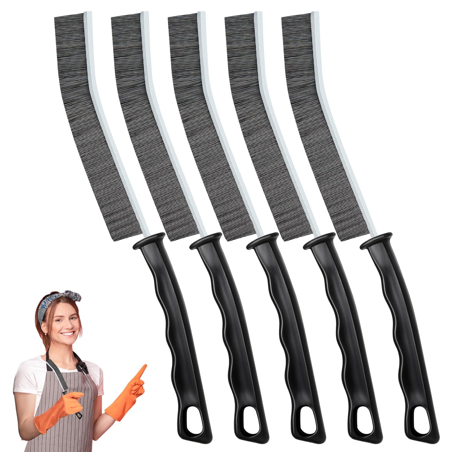 Crevice Cleaning Brush, Hard Bristle Brush for Cleaning, Multifunctional Gap Cleaning Brush Tool, Household Cleaning Tools for Kitchen, Bathroom, Toilet, Sink, Bathtub (5PCS)