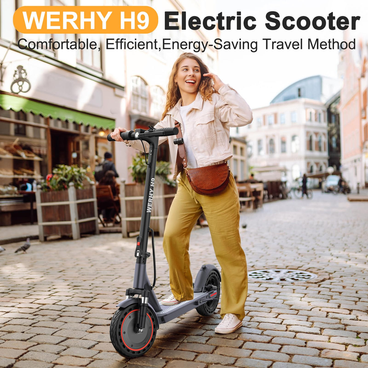 Electric Scooter, 20//22/27 Miles Long Range, 8.5"/10"/14" Tire, Powerful 350/500W Motor, Top Speed 19/22 MPH, Folding Escooter for Adults & Teens with Dual Braking (22Mph-500W-10''-Suspension)