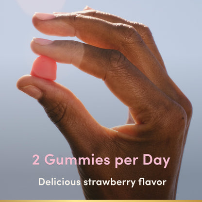 Nature's Bounty Optimal Solutions Advanced Hair, Skin and Nails Pectin Gummies, 2X Biotin Per Serving, No Stick Gummy, Vegetarian Formula, Strawberry Flavor, 200 ct, 100 Total Servings