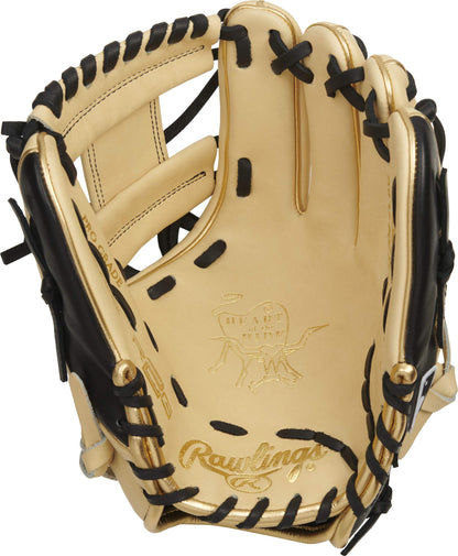 Rawlings | HEART OF THE HIDE Baseball Glove | R2G - Narrow Fit | Advanced Break-In | 11.5" | Pro I Web | Right Hand Throw | Camel/Black