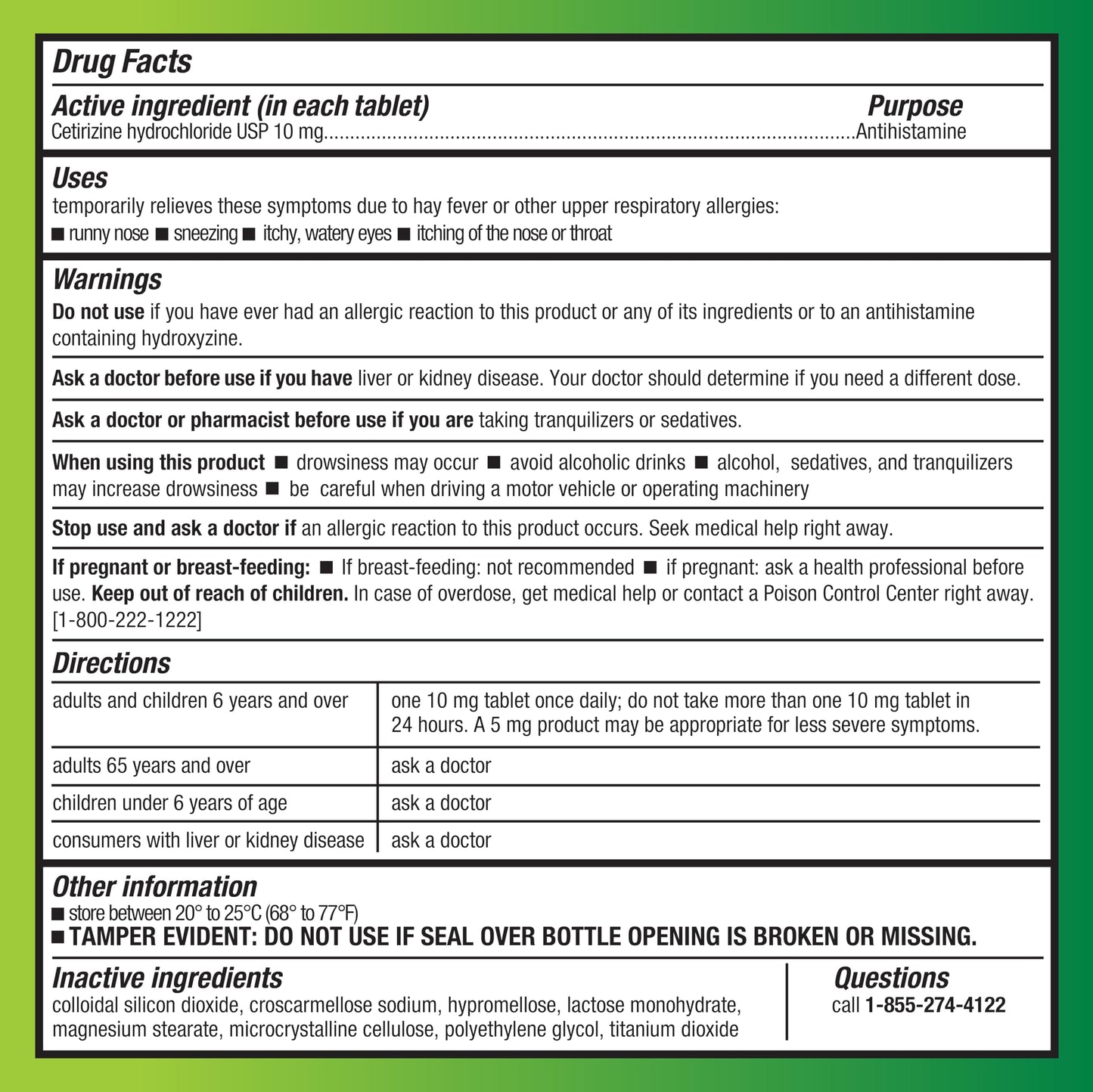 Amazon Basic Care 24 Hour Allergy Relief, Cetirizine Hydrochloride Tablets, 10 mg, 300 Count (Packaging may vary)