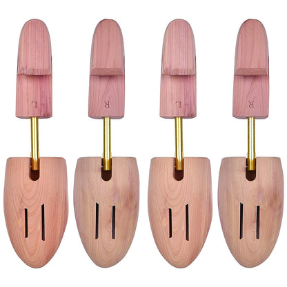 tongzaner Cedar Shoe Tree for Men, Adjustable Wooden Shoe Stretcher for Leather Shoes (2-Pack) (S (Fits Shoe Sizes 6.5-8.5))