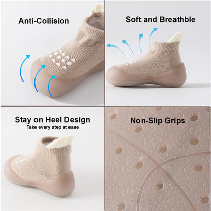 Hstyle Baby Sock Shoes Toddler Walking Shoes Infant Non-Slip Slippers Soft Rubber Sole Sneakers for Baby Boys Girls