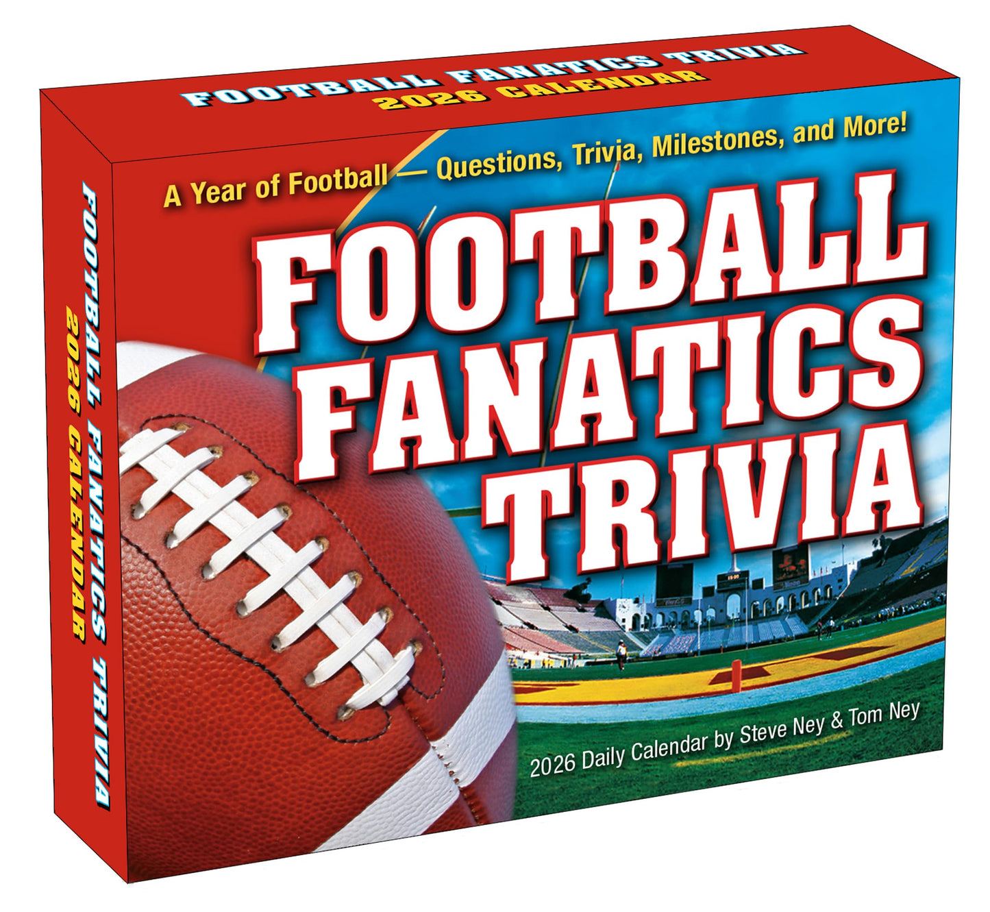 Football Fanatics Trivia 2026 Daily Desk Calendar: Boxed Page-a-Day Sports Quiz Calendar with Day-to-Day NFL & NCAA Facts, Milestones & Game-Day History