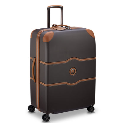 DELSEY PARIS Chatelet Air 2.0 Hardside Luggage with Spinner Wheels, Chocolate Brown, Checked-Large 28 Inch