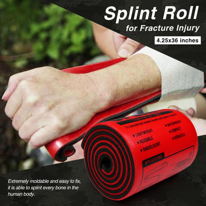 Survival First Aid Kit with Israeli Bandage, Chest Seal, Tourniquet, Splint, Tactical Military Combat Molle IFAK for Wound Care, Bleeding Control, Trauma Hemorrhage and More (Black)