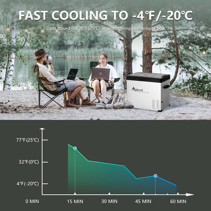 Alpicool C50 Portable Refrigerator 47 Quart(44.4Liter) 12 Volt Car Freezer for Vehicle, Truck, RV, Boat, Mini Fridge Freezer for Travel, Outdoor, Home -12/24V DC and 110-240V AC (Black and Silver)