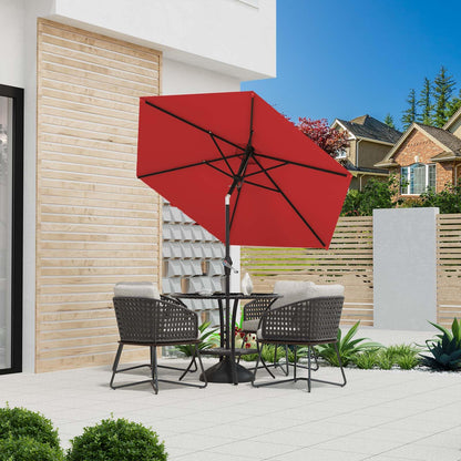 AreShark 7.5FT Patio Umbrella Table Market Umbrella w/Tilt and Crank Heavy-Duty Round Outdoor Umbrellas for Garden, Deck, Backyard, Pool and Beach, Red