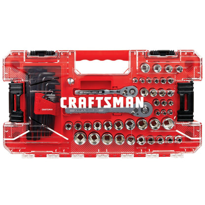 CRAFTSMAN Versastack Mechanics Tool Set, 1/4 and 3/8 Inch Drive, 71 Piece (CMMT45171)