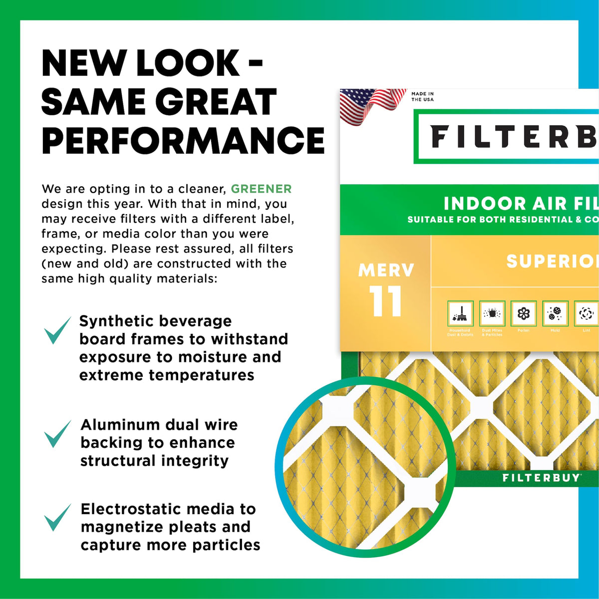 Filterbuy 14x18x1 Air Filter MERV 11 Allergen Defense (6-Pack), Pleated HVAC AC Furnace Air Filters Replacement (Actual Size: 13.50 x 17.50 x 0.75 Inches)