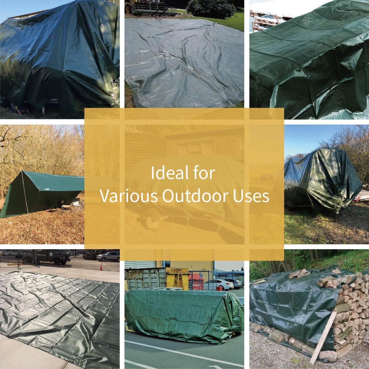 GUARD SHIELD Super Heavy Duty Green/Silver Poly Tarp Cover 10x20 Feet Waterproof 16mil Thick UV and Tear Resistant Tarpaulin with Grommets and Reinforced Edges