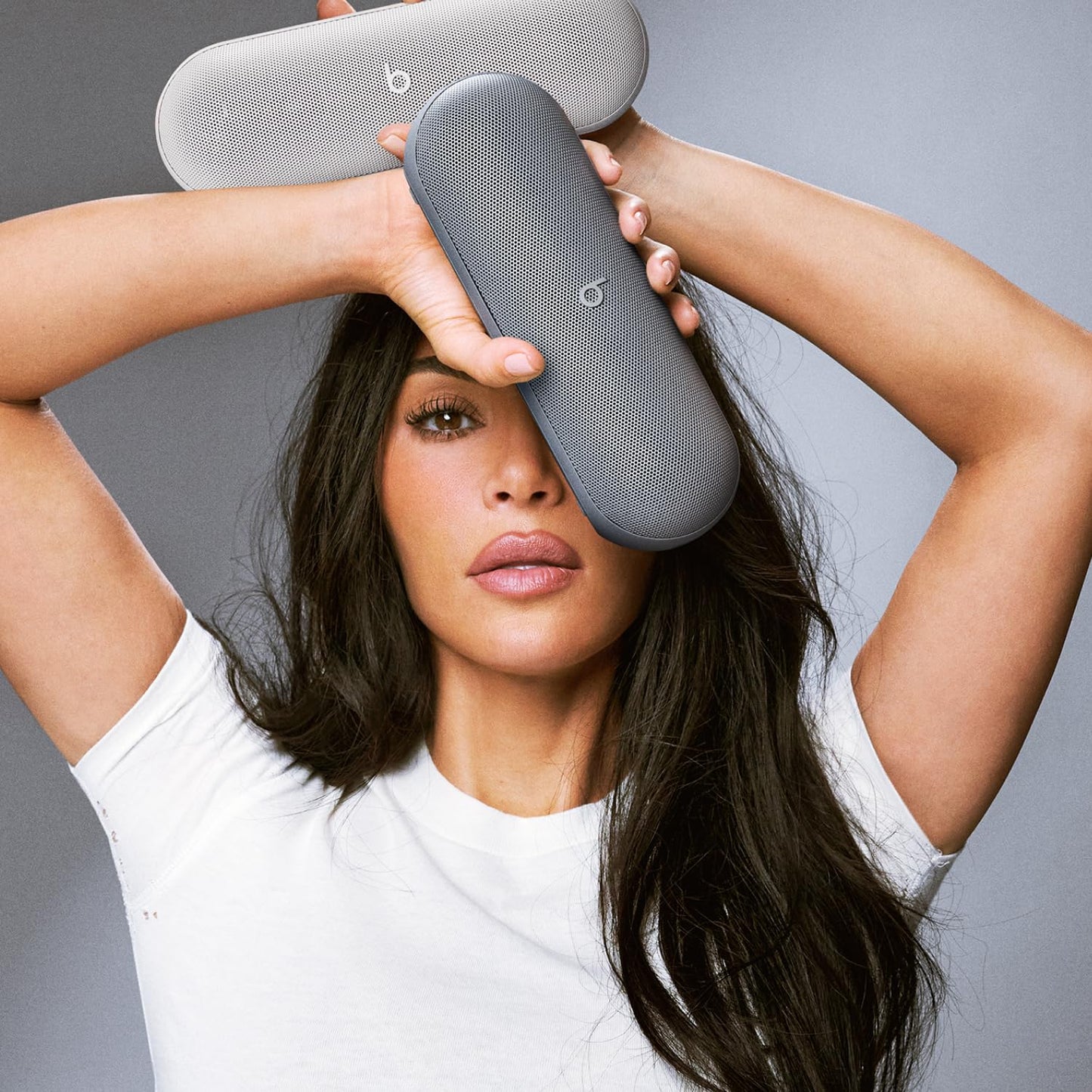 Beats Pill x Kim Kardashian - Wireless Bluetooth Speaker and Portable Charger via USB-C - Up to 24 Hours Battery Life, IP67 Water Resistant, Apple & Android Compatible, Built-in Mic – Dark Gray