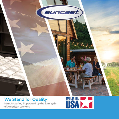 Suncast 33 Gallon Outdoor Trashcan Hideaway with Lid for 30 to 33 Gallon Trash Bags for Garage, Backyard, or Garden, Brown, Made in the USA