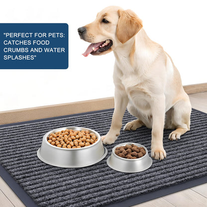 OLANLY Front Door Mat Indoor Outdoor Entrance, Waterproof Heavy Duty Doormat, Fade Resistant, Low Profile, Easy Clean Patio Porch Welcome Floor Mats for Entry, 29.5x17, Grey