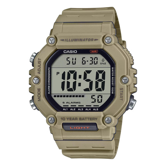 Casio AE-1600H Series | Beige | 10-Year Battery | LED Illuminator | Digital Watch
