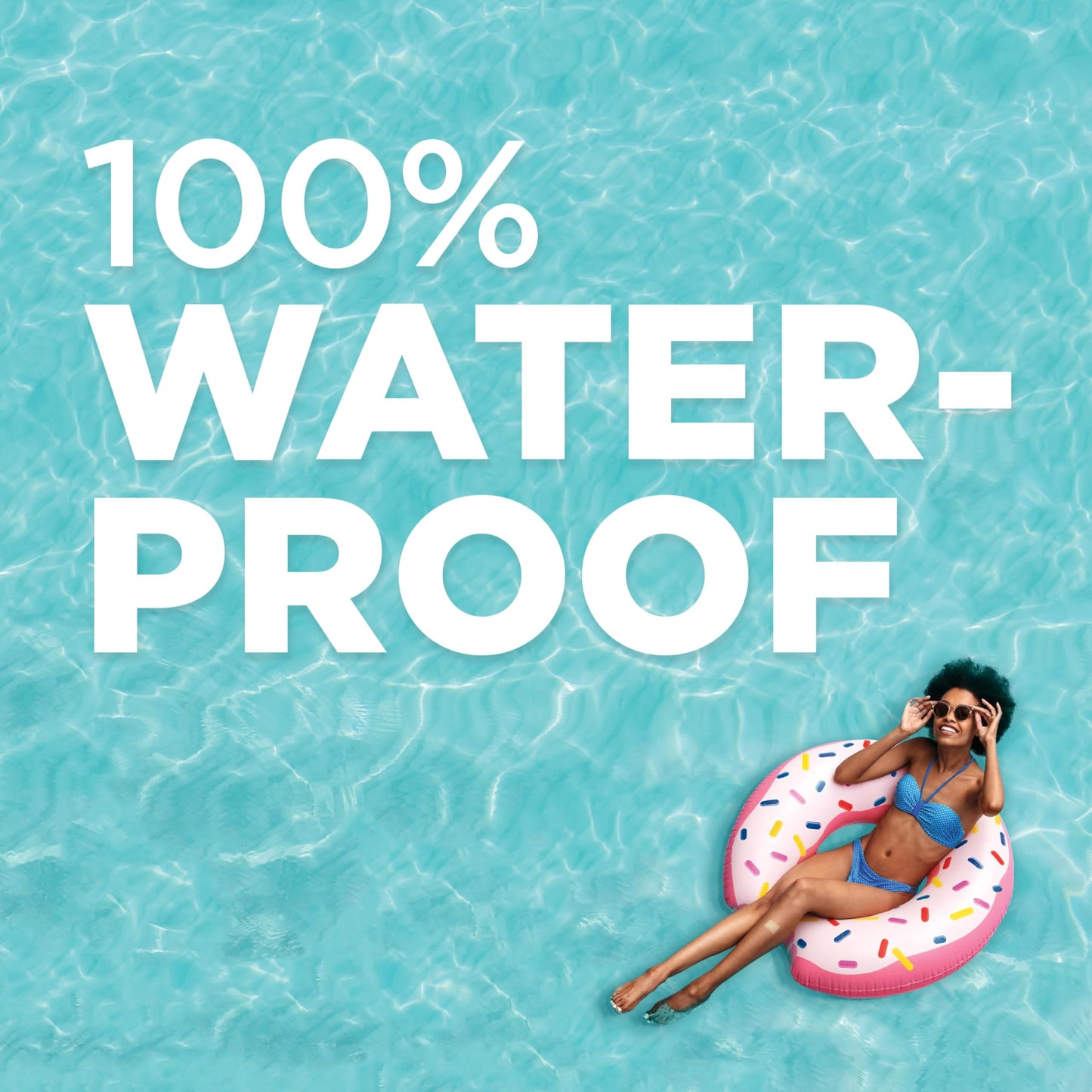 Band-Aid Brand Water Block Flex 100% Waterproof Adhesive Bandages for First-Aid Wound Care of Minor Cuts, Scrapes & Wounds, Ultra-Flexible Design, Sterile, All One Size, 20 ct